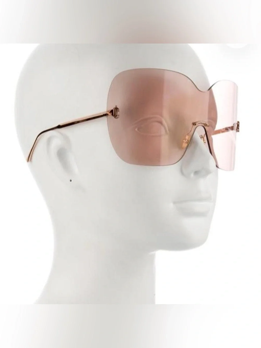 Jimmy Choo Pink Zelma Oversized Shield No-Glare Sunglasses